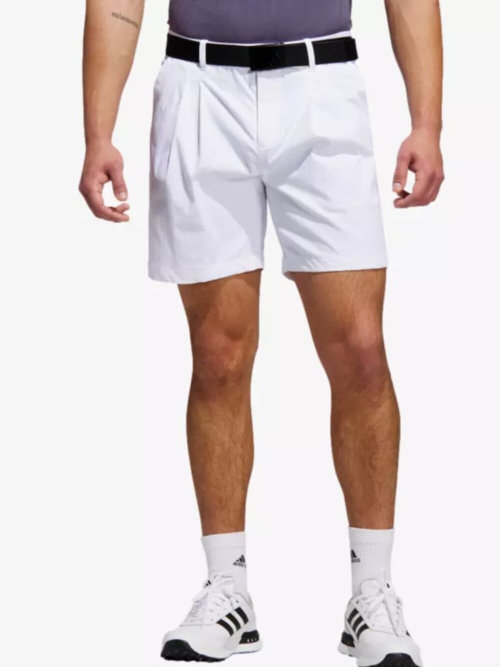 Adidas Mens Golf Shorts Sz 40 White Pleated Stretch 7" Inseam Outdoor Sports NWT